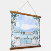 Romantische Sicht auf den Comer See Wandteppich Mit Holzrahmen (Gewinkelt)