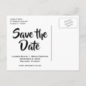 Romantische Sie sagte Ja Foto Save the Date Ankündigungspostkarte (Rückseite)