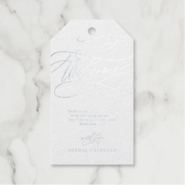 Romantische Silber Foil Calligrafy Wedding Willkom Geschenkanhänger