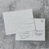 Romantische Silber Foil Wedding Meal Option UAWG Folie Einladungspostkarte
