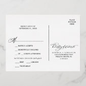 Romantische Silber Foil Wedding Meal Option UAWG Folie Einladungspostkarte (Rückseite)