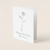 Romantische Silber-Rose mit eigener Meldung - Benu Folienkarte (Vorderseite)