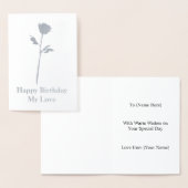 Romantische Silber-Rose mit eigener Meldung - Benu Folienkarte (Anzeige)