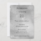 Romantische Silberblume Geburtstag Einladung (Vorderseite)