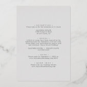 Romantische Silberfolie Graue Vorder- und Rückseit Folieneinladung (Rückseite)