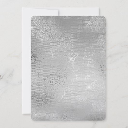 Romantische Silberspitzenhochzeit Einladung (Rückseite)