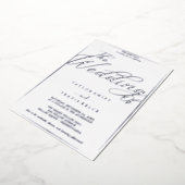 Romantische Silberstreifen-Kalligrafie-Rahmen Hoch Folieneinladung (Gedreht)