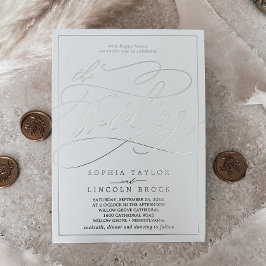 Romantische Silberstreifen-Kalligrafie | RahmenWed Folieneinladung