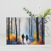 Romantische Silhouette Couple in Abstrakten Folies Ankündigung (Stehend Vorderseite)