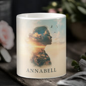 Romantische Silhouette der Natur Kaffeetasse