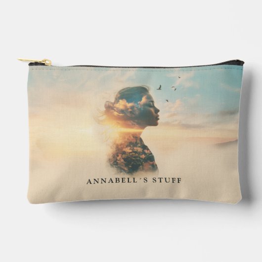 Romantische Silhouette der Natur Zubehörtasche (Vorderseite)