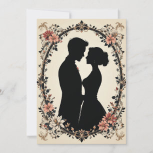 Romantische Silhouette eines Paares Einladung