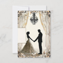 Romantische Silhouette eines Paares Einladung