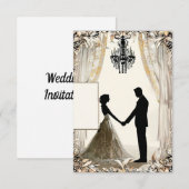 Romantische Silhouette eines Paares Einladung (Vorne/Hinten)