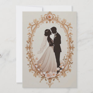 Romantische Silhouette eines Paares  Einladung