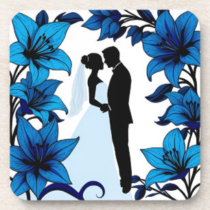 Romantische Silhouette eines Paares Getränkeuntersetzer
