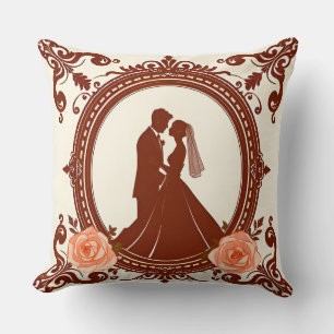 Romantische Silhouette eines Paares Kissen