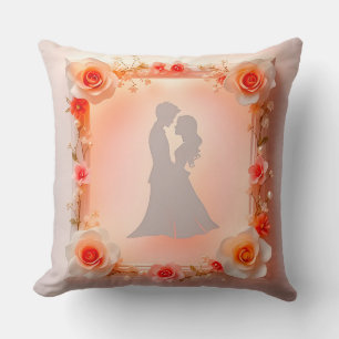 Romantische Silhouette eines Paares Kissen