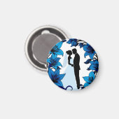 Romantische Silhouette eines Paares Magnet (Vorderseite/Rückseite)