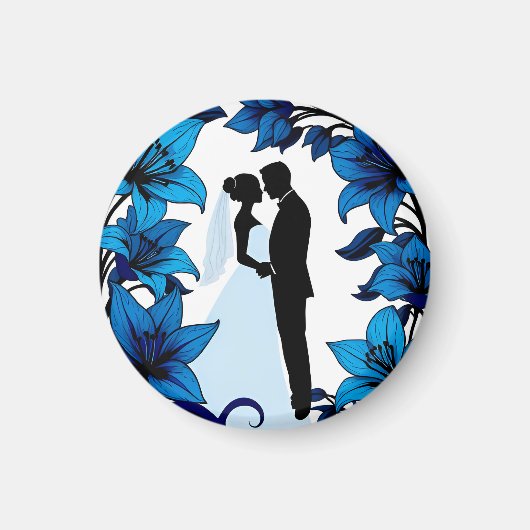 Romantische Silhouette eines Paares Magnet (Vorne)