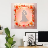 Romantische Silhouette eines Paares Poster (Heimbüro)