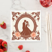 Romantische Silhouette eines Paares Serviette (Beispiel)