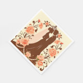 Romantische Silhouette eines Paares Serviette (Ecke)