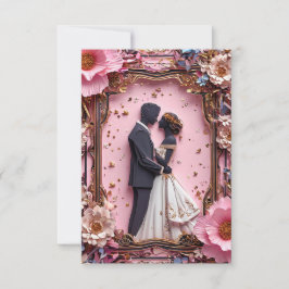 Romantische Silhouette Hochzeitszene Einladung