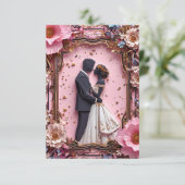 Romantische Silhouette Hochzeitszene Einladung (Stehend Vorderseite)