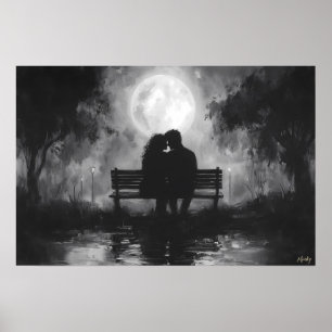Romantische Silhouette Monte Lema - Monte Tamaro Poster