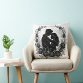 Romantische Silhouette Paar Rosen Kranz Kissen (Stuhl )