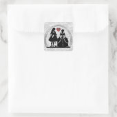 Romantische Silhouette Romantische Stickers (Tasche)