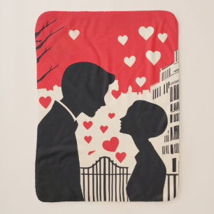 Romantische Silhouette Stadtbild Kunst Sherpadecke
