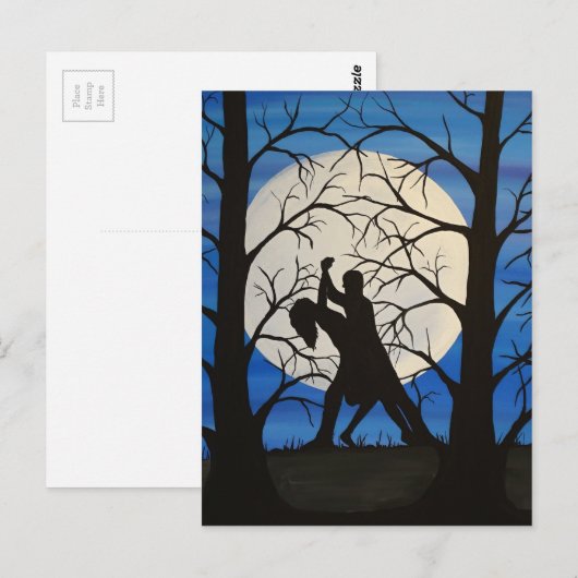 Romantische Silhouette-Tänzer Postkarte (Vorne/Hinten)