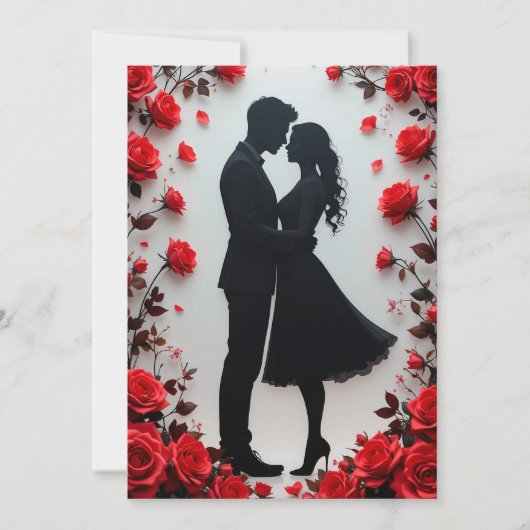 Romantische Silhouette von Couple Einladung (Vorderseite)