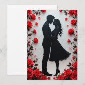 Romantische Silhouette von Couple Einladung (Vorne/Hinten)