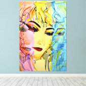 Romantische Silhouette Wasserfarbene Malerei Leinwanddruck (Insitu (Holzboden))