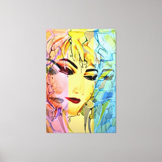 Romantische Silhouette Wasserfarbene Malerei Leinwanddruck (Vorderseite)