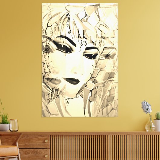 Romantische Silhouette Wasserfarbene Malerei Leinwanddruck (Insitu (Wohnzimmer))