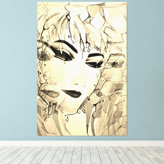 Romantische Silhouette Wasserfarbene Malerei Leinwanddruck (Insitu (Holzboden))