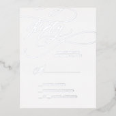 Romantische Silver Foil Simple RSVP Card Folie Einladungspostkarte (Vorderseite)