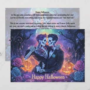 🌈🎃Romantische Skelett-Tanzkarte Einladung