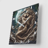 Romantische Skelette unter Vollmond Quadratische Wanduhr (Winkel)