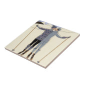 Romantische Skifahren-Paar-Fliese Fliese (Seite)