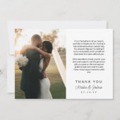 Romantische Skriptausdrucke Hochzeit Vielen Dank Dankeskarte (Vorderseite)