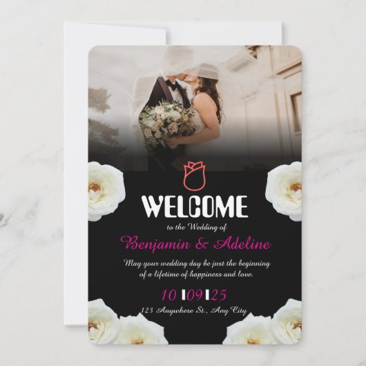 Romantische Skripteinladung Einladung (Vorderseite)