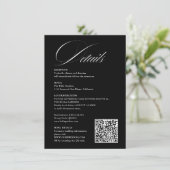 Romantische Skriptkalligraphie Details QRcode Hoch Begleitkarte (Stehend Vorderseite)