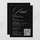 Romantische Skriptkalligraphie Details QRcode Hoch Begleitkarte (Vorne/Hinten)