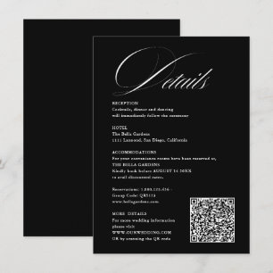 Romantische Skriptkalligraphie Details QRcode Hoch Begleitkarte