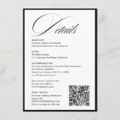 Romantische Skriptkalligraphie Details QRcode Hoch Begleitkarte (Vorderseite)